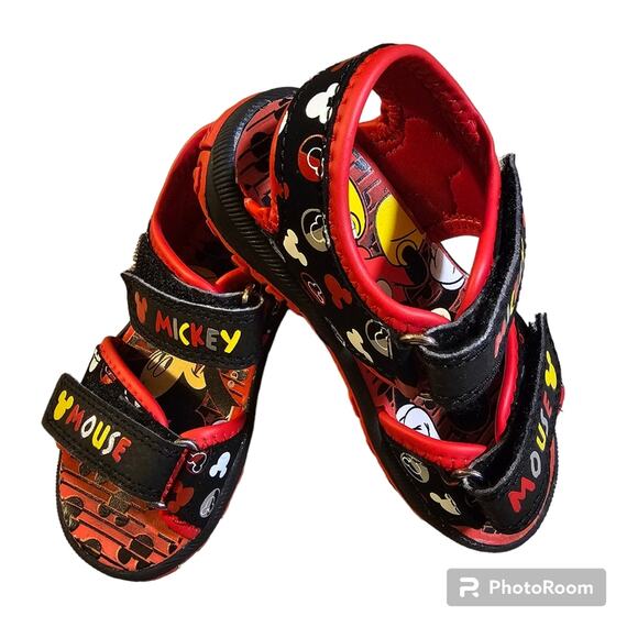 Disney Mickey Mouse Double Strap Unisex Sandals Size 8 Toddler - Picture 1 of 9